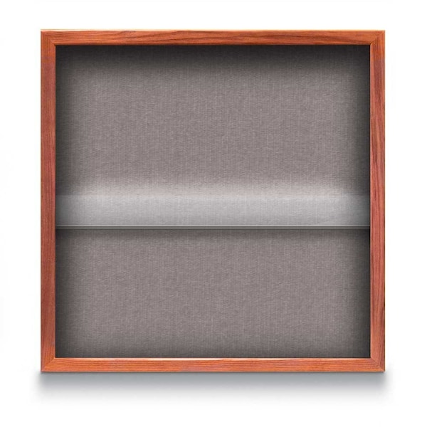 Outdoor Enclosed Combo Board, 48"x36", Satin Frame/Blue & Medium Grey